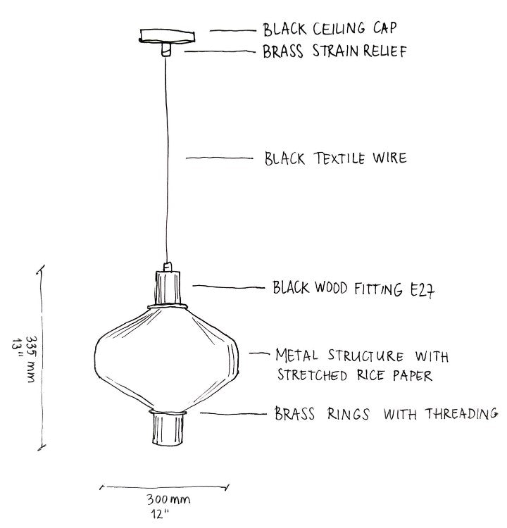 Chochin pendant lamp